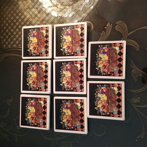 Set of 8 Tile Coasters with Cork Backing